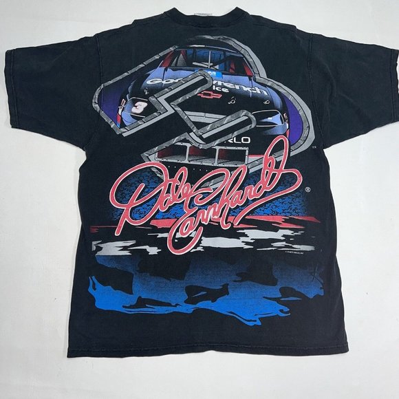 Vintage Chase Dale Earnhardt The Man T Shirt Size XL 90s All Over Print Nascar - Picture 3 of 4